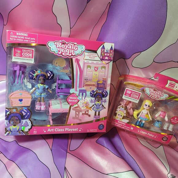 Royale High Doll Lot Light Fairy Art Class Roblox Game Code Gift Toy Dolls Set - Picture 2 of 7